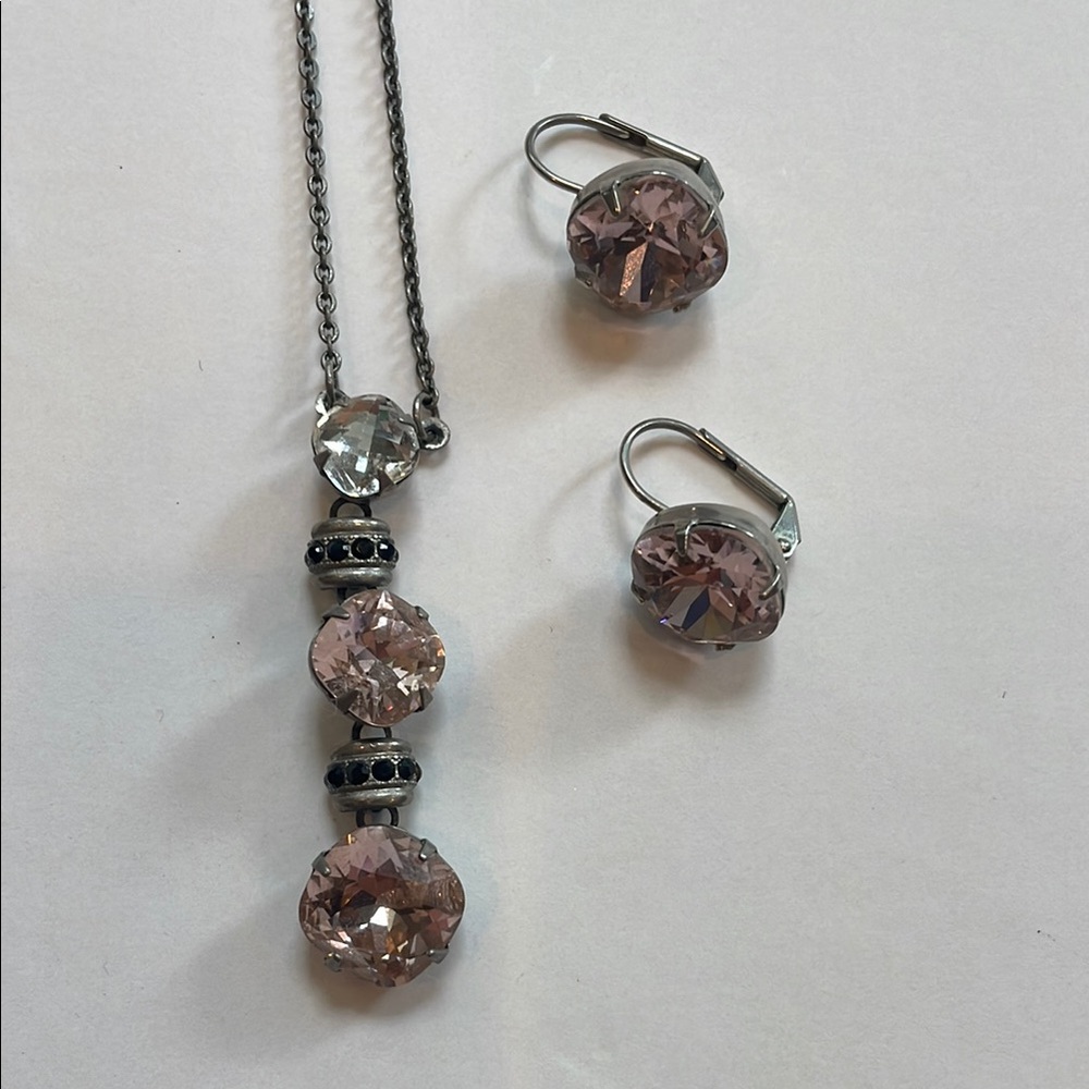 Sorrelli Elegant French Kiss Pink Crystal Jewelry Set